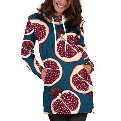 Pomegranate Pattern Print Design PG02 Women Hoodie Dress
