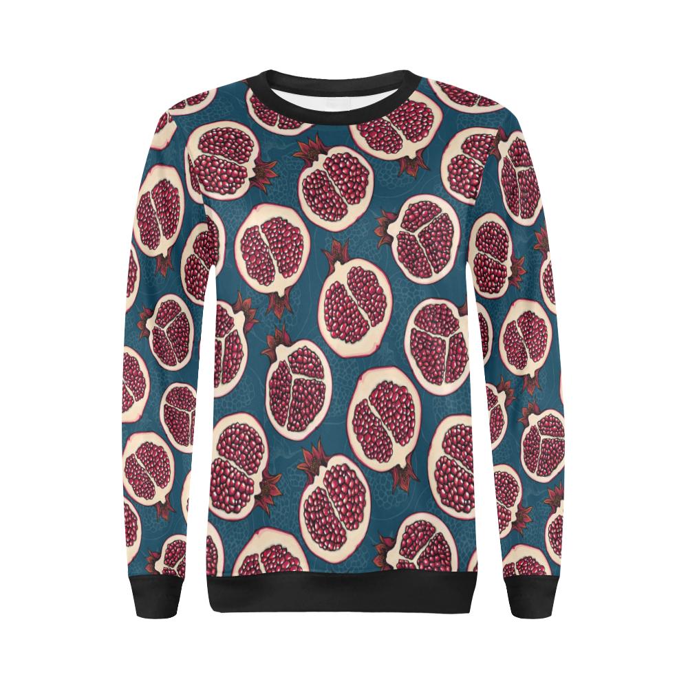 Pomegranate Pattern Print Design PG02 Women Long Sleeve Sweatshirt-JorJune