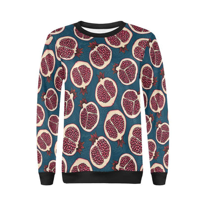 Pomegranate Pattern Print Design PG02 Women Long Sleeve Sweatshirt-JorJune
