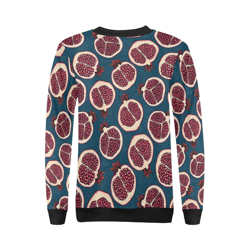 Pomegranate Pattern Print Design PG02 Women Long Sleeve Sweatshirt-JorJune