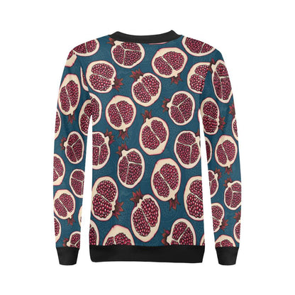 Pomegranate Pattern Print Design PG02 Women Long Sleeve Sweatshirt-JorJune