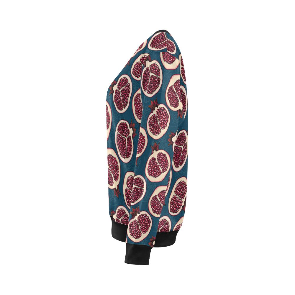 Pomegranate Pattern Print Design PG02 Women Long Sleeve Sweatshirt-JorJune