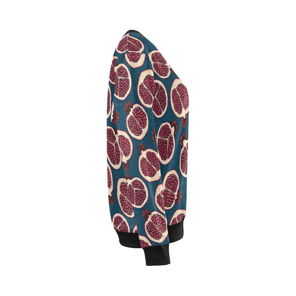 Pomegranate Pattern Print Design PG02 Women Long Sleeve Sweatshirt-JorJune