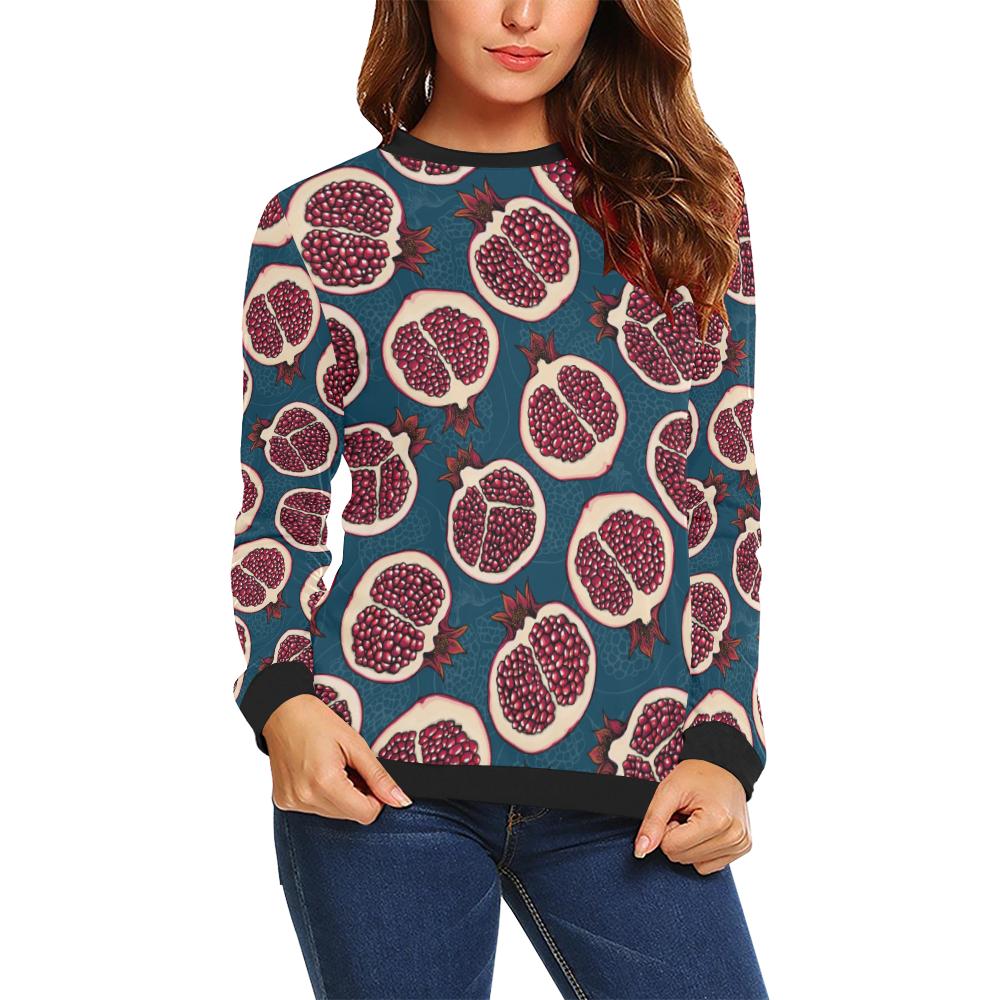 Pomegranate Pattern Print Design PG02 Women Long Sleeve Sweatshirt-JorJune