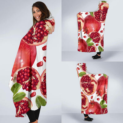 Pomegranate Pattern Print Design PG03 Hooded Blanket-JORJUNE.COM