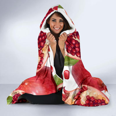 Pomegranate Pattern Print Design PG03 Hooded Blanket-JORJUNE.COM