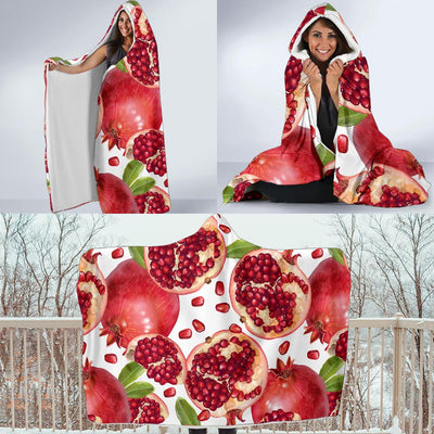 Pomegranate Pattern Print Design PG03 Hooded Blanket-JORJUNE.COM