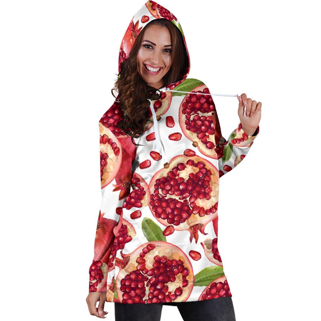 Pomegranate Pattern Print Design PG03 Women Hoodie Dress