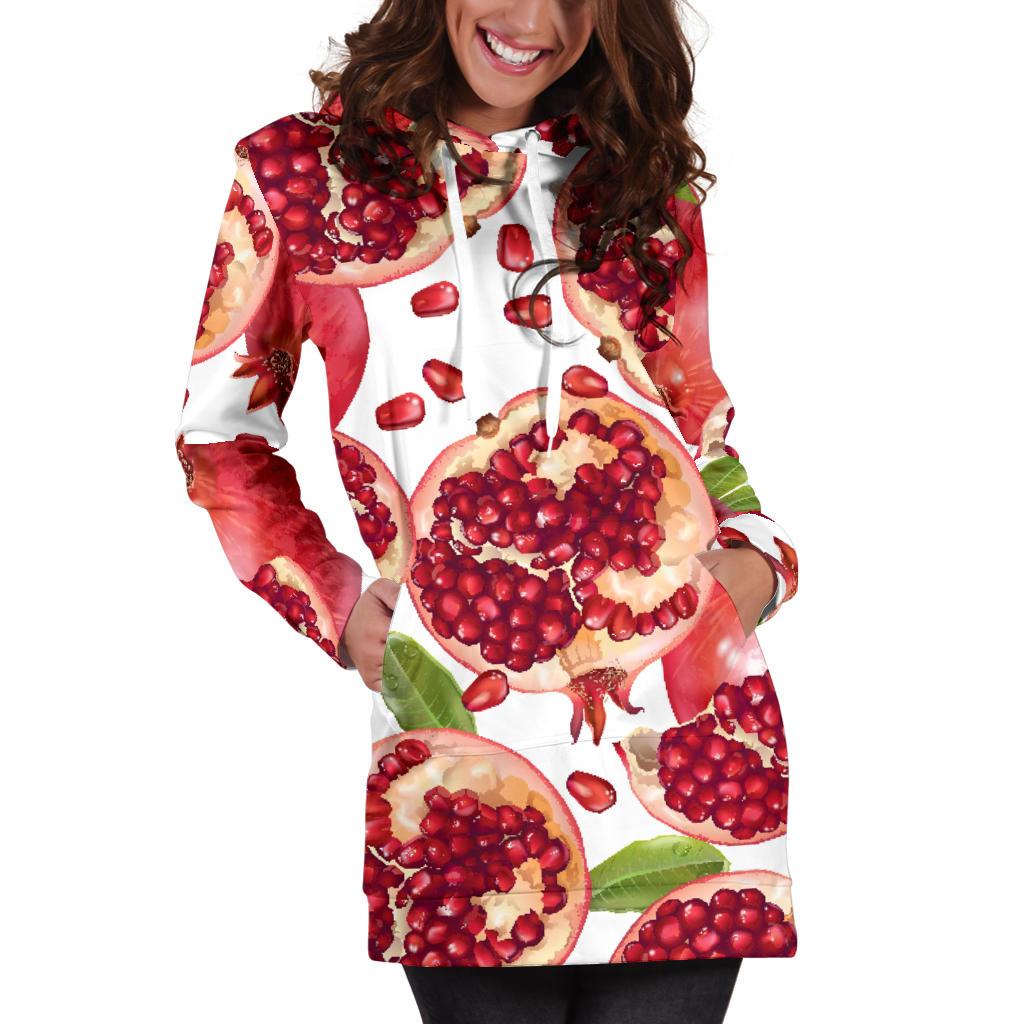Pomegranate Pattern Print Design PG03 Women Hoodie Dress