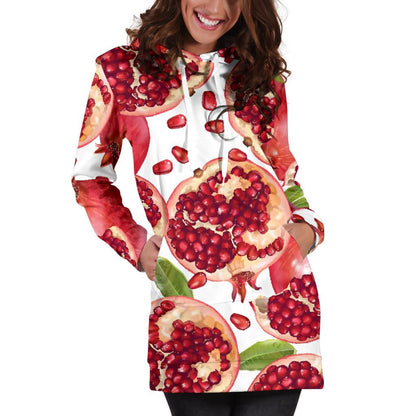 Pomegranate Pattern Print Design PG03 Women Hoodie Dress
