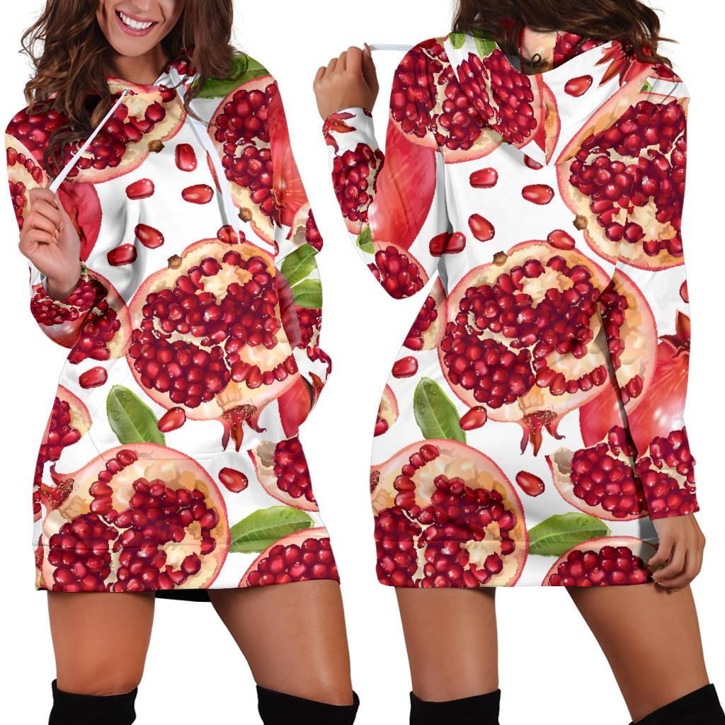 Pomegranate Pattern Print Design PG03 Women Hoodie Dress