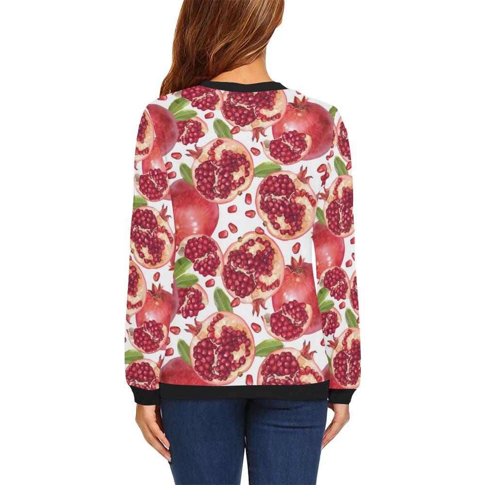 Pomegranate Pattern Print Design PG03 Women Long Sleeve Sweatshirt-JorJune