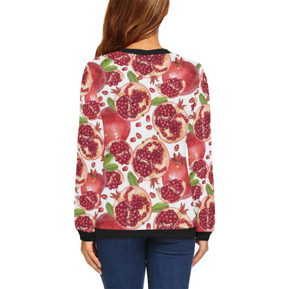Pomegranate Pattern Print Design PG03 Women Long Sleeve Sweatshirt-JorJune