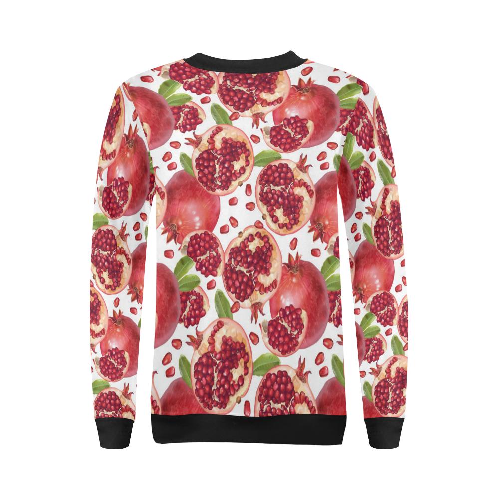 Pomegranate Pattern Print Design PG03 Women Long Sleeve Sweatshirt-JorJune