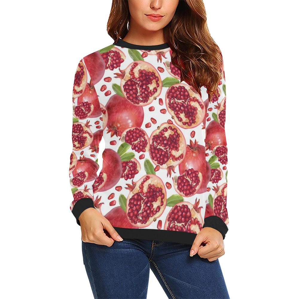 Pomegranate Pattern Print Design PG03 Women Long Sleeve Sweatshirt-JorJune