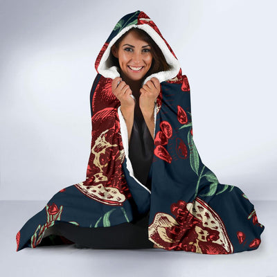 Pomegranate Pattern Print Design PG04 Hooded Blanket-JORJUNE.COM