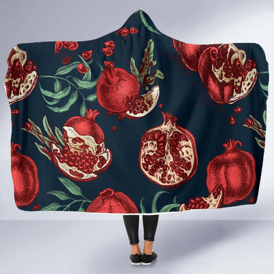 Pomegranate Pattern Print Design PG04 Hooded Blanket-JORJUNE.COM