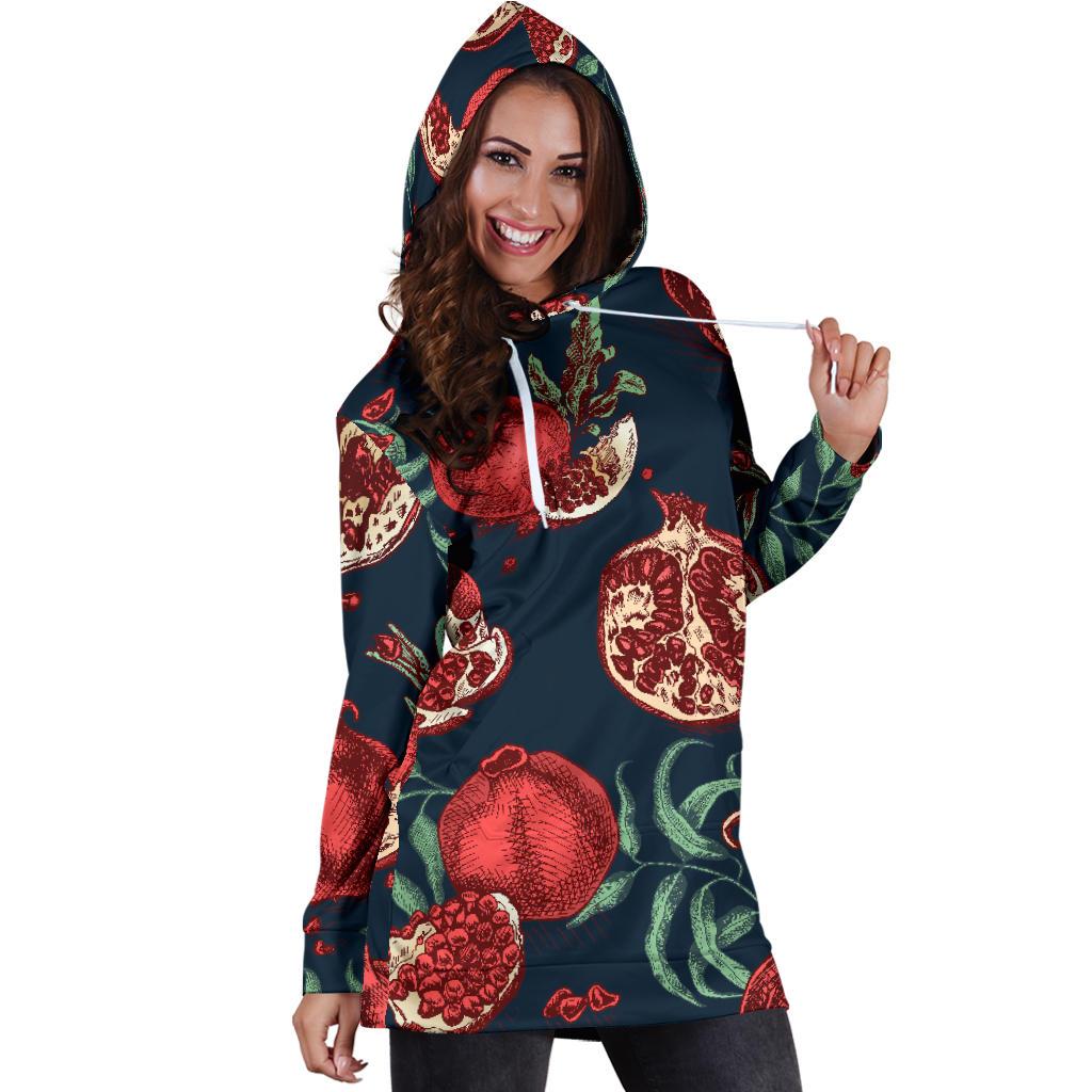 Pomegranate Pattern Print Design PG04 Women Hoodie Dress