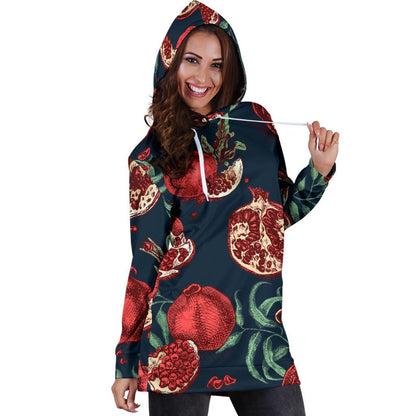 Pomegranate Pattern Print Design PG04 Women Hoodie Dress