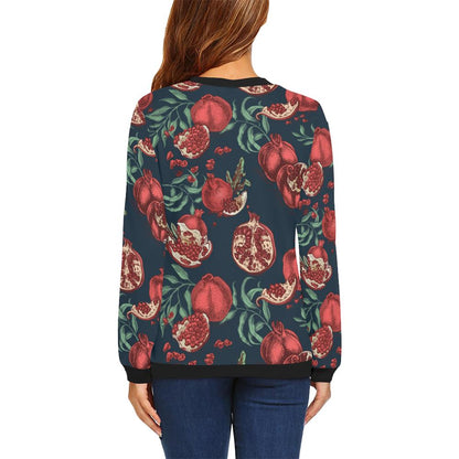 Pomegranate Pattern Print Design PG04 Women Long Sleeve Sweatshirt-JorJune