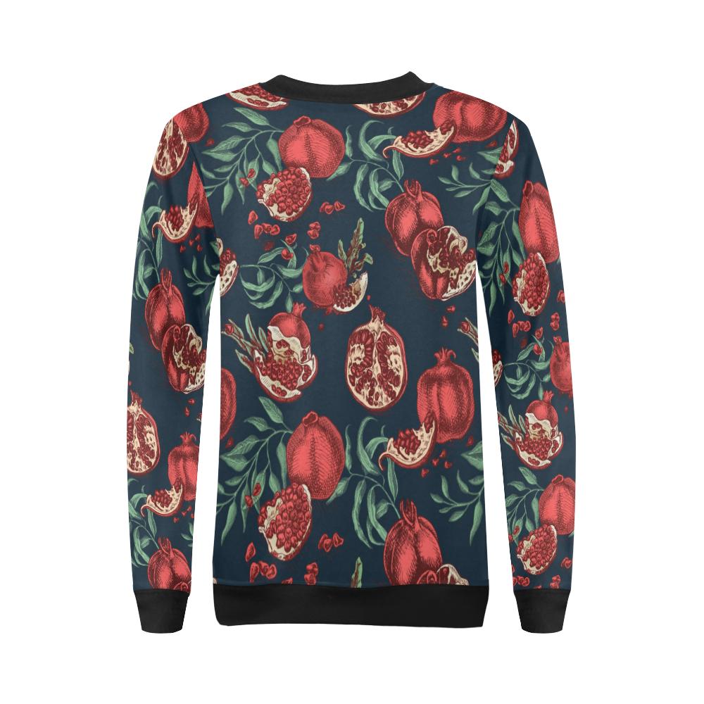 Pomegranate Pattern Print Design PG04 Women Long Sleeve Sweatshirt-JorJune