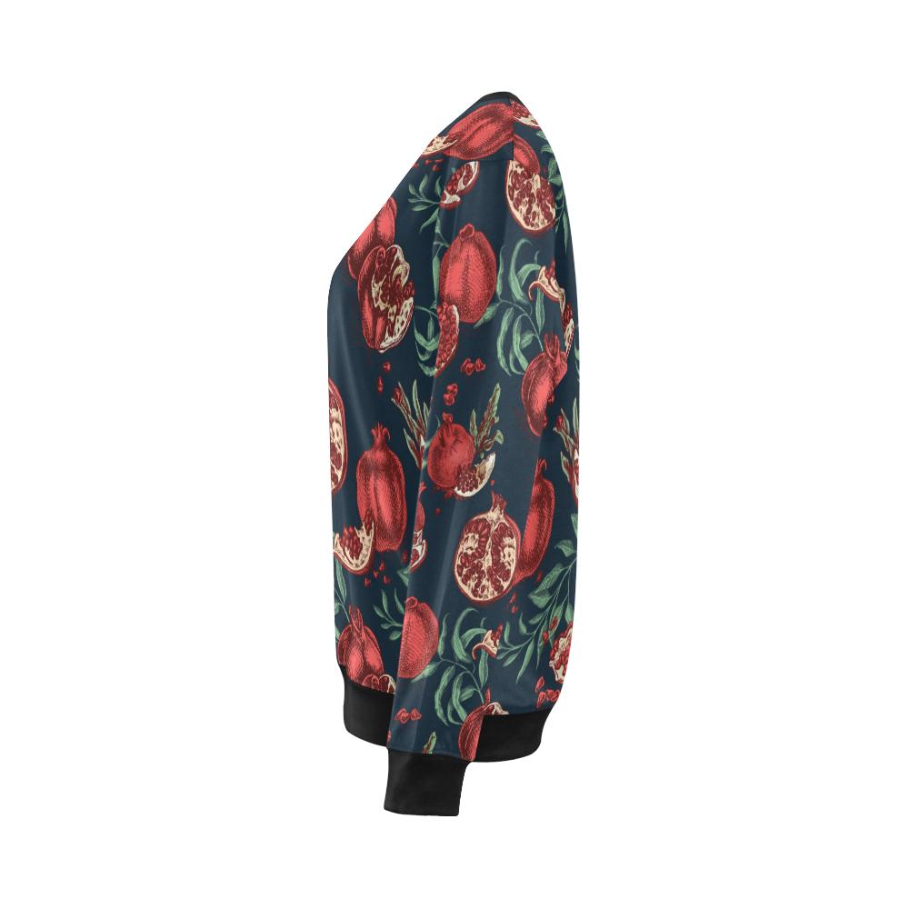 Pomegranate Pattern Print Design PG04 Women Long Sleeve Sweatshirt-JorJune