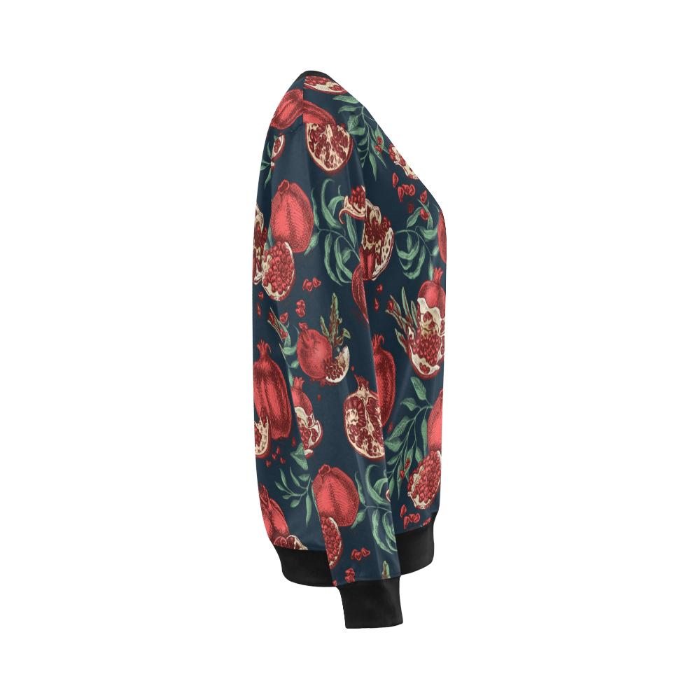 Pomegranate Pattern Print Design PG04 Women Long Sleeve Sweatshirt-JorJune