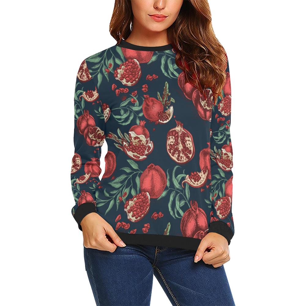 Pomegranate Pattern Print Design PG04 Women Long Sleeve Sweatshirt-JorJune