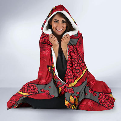 Pomegranate Pattern Print Design PG05 Hooded Blanket-JORJUNE.COM