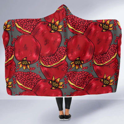 Pomegranate Pattern Print Design PG05 Hooded Blanket-JORJUNE.COM