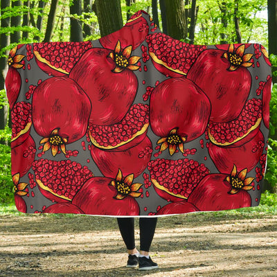 Pomegranate Pattern Print Design PG05 Hooded Blanket-JORJUNE.COM