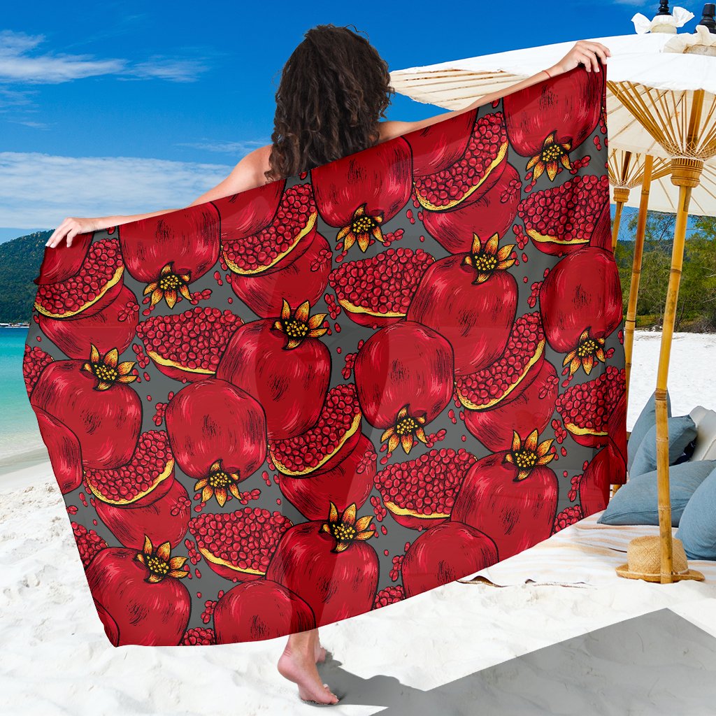 Pomegranate Pattern Print Design PG05 Sarong Pareo Wrap-JORJUNE.COM