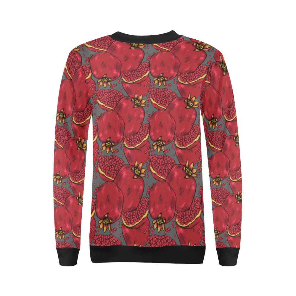 Pomegranate Pattern Print Design PG05 Women Long Sleeve Sweatshirt-JorJune
