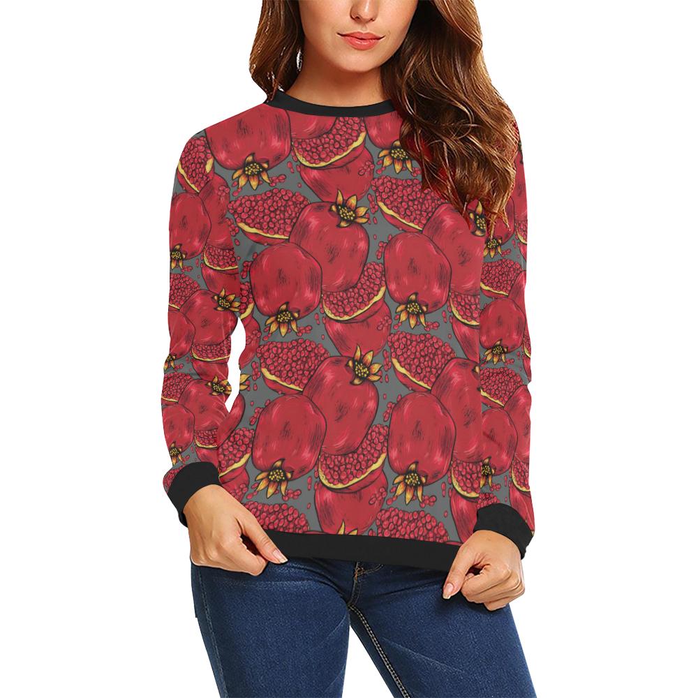 Pomegranate Pattern Print Design PG05 Women Long Sleeve Sweatshirt-JorJune