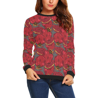 Pomegranate Pattern Print Design PG05 Women Long Sleeve Sweatshirt-JorJune