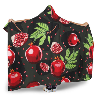 Pomegranate Pattern Print Design PG06 Hooded Blanket-JORJUNE.COM