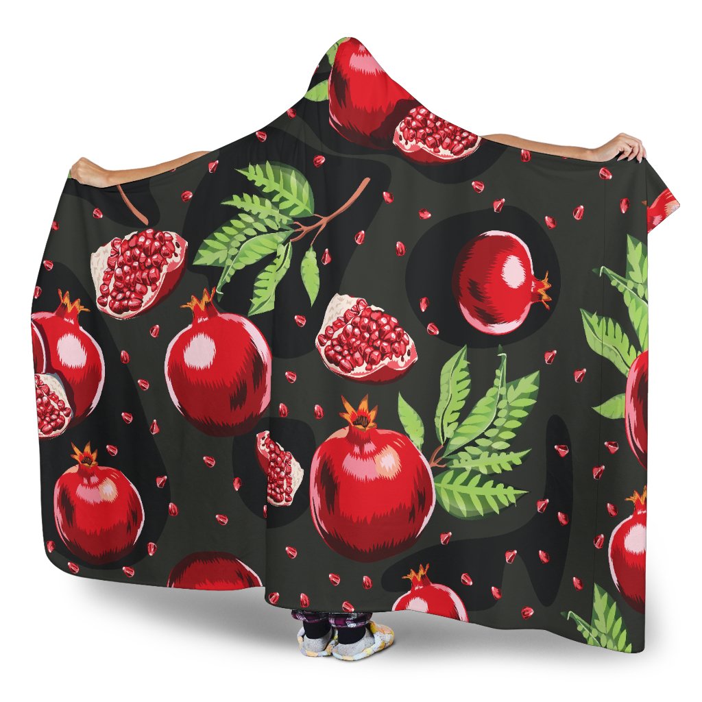 Pomegranate Pattern Print Design PG06 Hooded Blanket-JORJUNE.COM