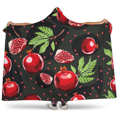 Pomegranate Pattern Print Design PG06 Hooded Blanket-JORJUNE.COM