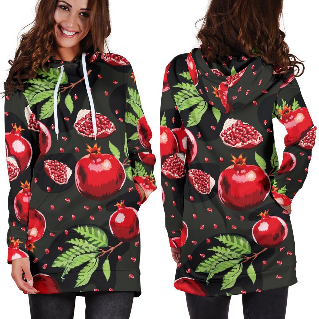 Pomegranate Pattern Print Design PG06 Women Hoodie Dress