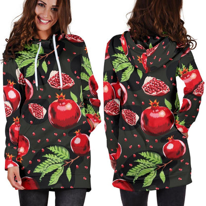 Pomegranate Pattern Print Design PG06 Women Hoodie Dress