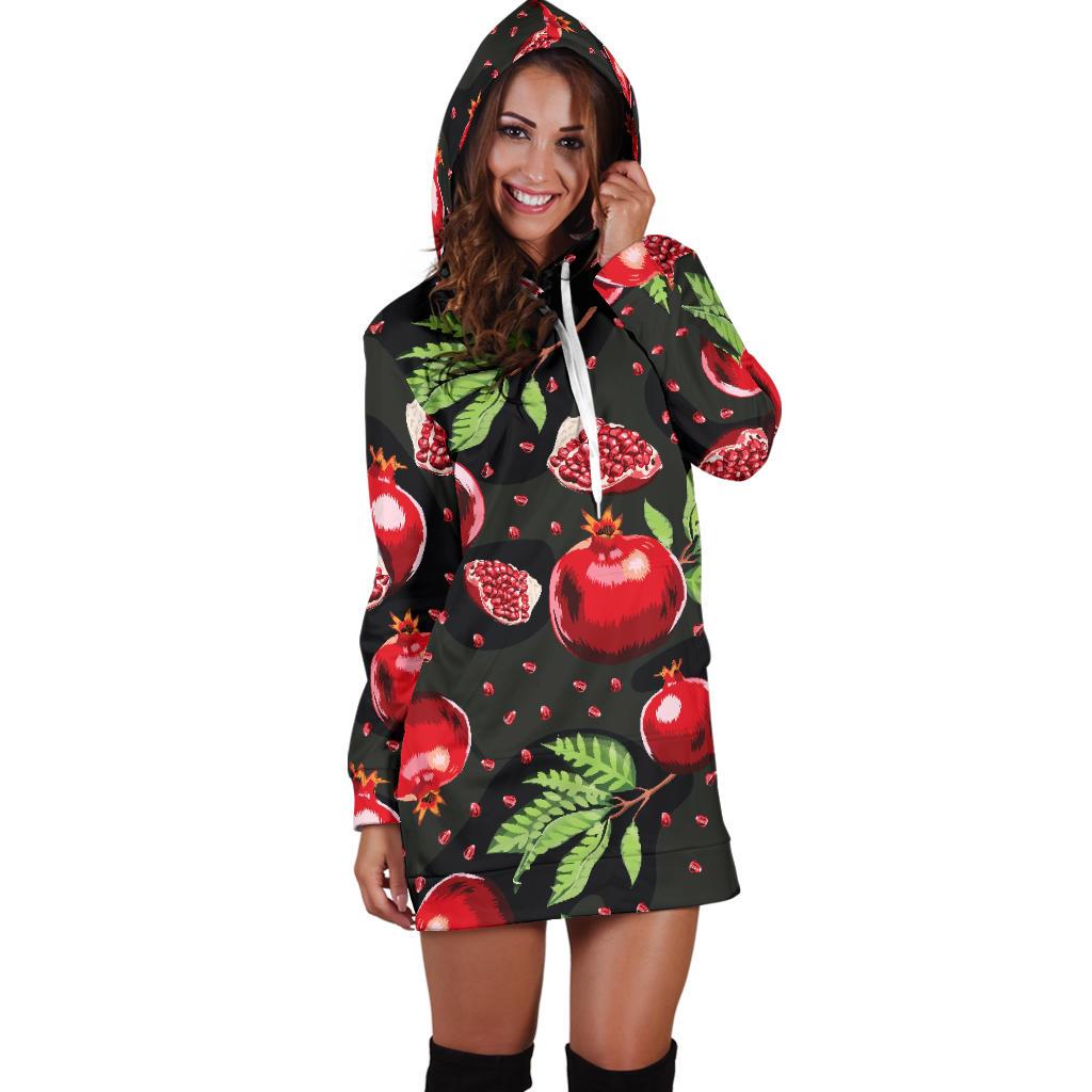 Pomegranate Pattern Print Design PG06 Women Hoodie Dress