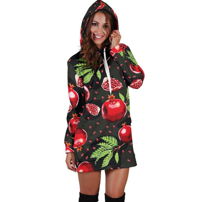 Pomegranate Pattern Print Design PG06 Women Hoodie Dress