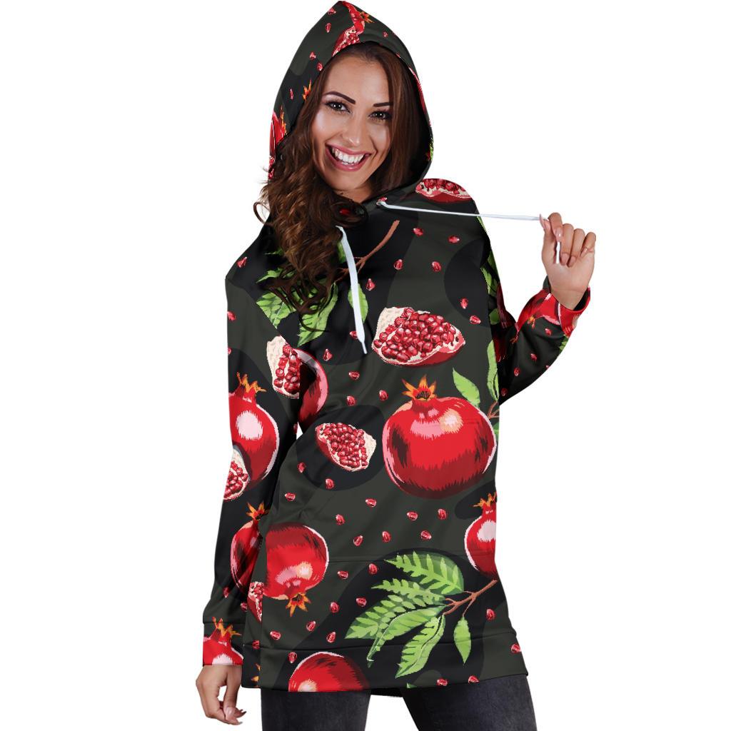 Pomegranate Pattern Print Design PG06 Women Hoodie Dress