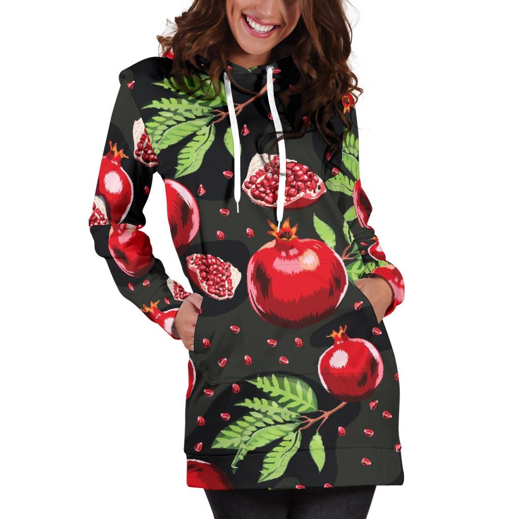 Pomegranate Pattern Print Design PG06 Women Hoodie Dress