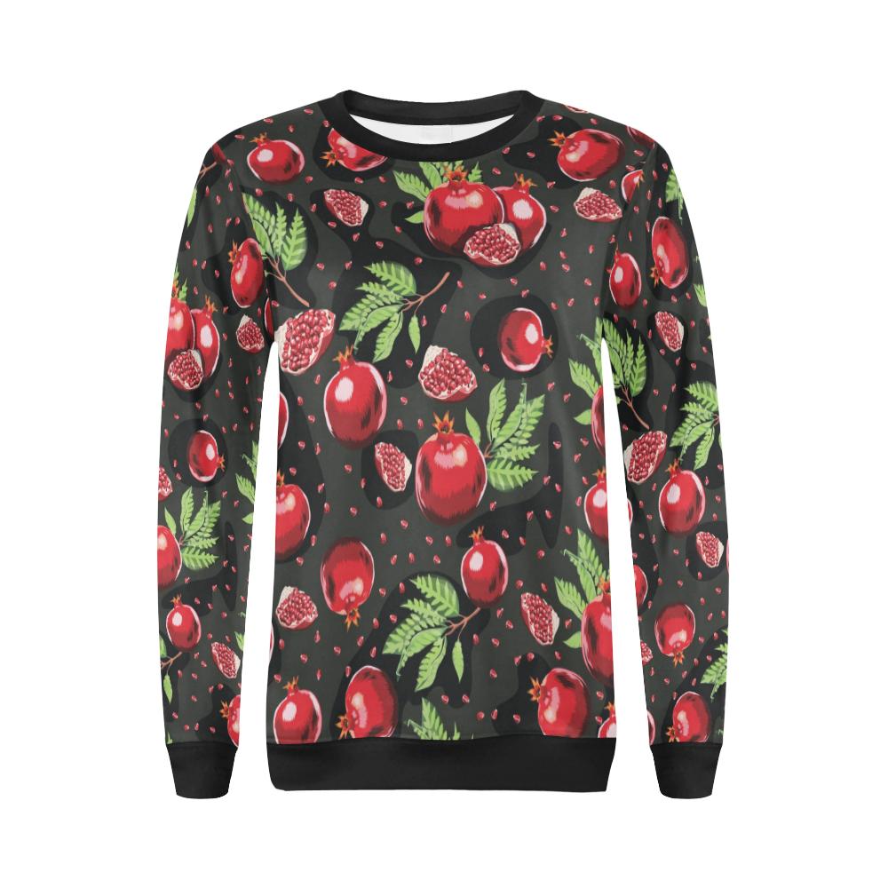 Pomegranate Pattern Print Design PG06 Women Long Sleeve Sweatshirt-JorJune
