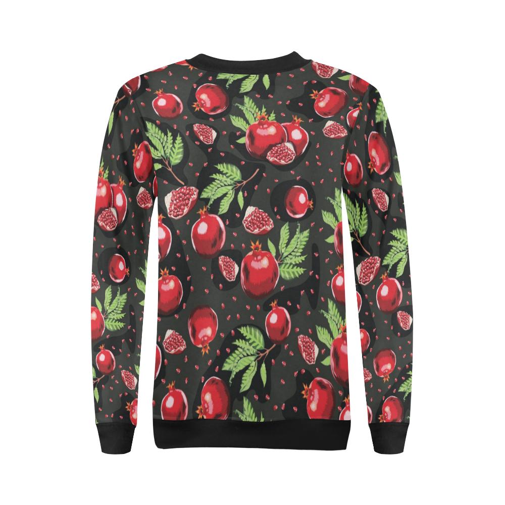 Pomegranate Pattern Print Design PG06 Women Long Sleeve Sweatshirt-JorJune
