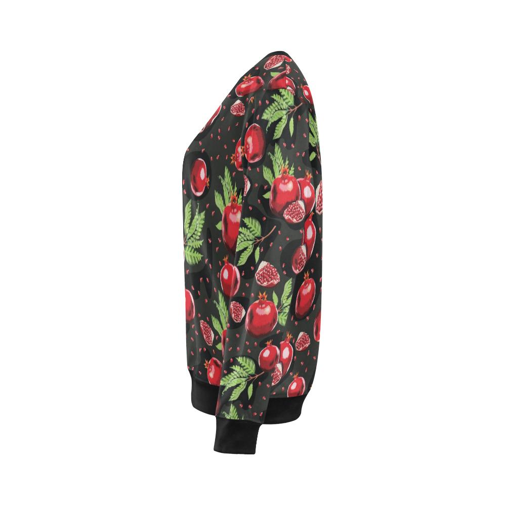 Pomegranate Pattern Print Design PG06 Women Long Sleeve Sweatshirt-JorJune