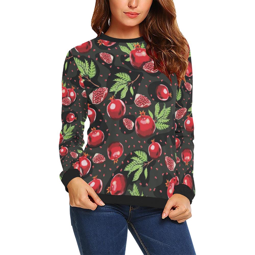 Pomegranate Pattern Print Design PG06 Women Long Sleeve Sweatshirt-JorJune