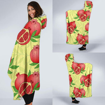 Pomegranate Pattern Print Design PG07 Hooded Blanket-JORJUNE.COM