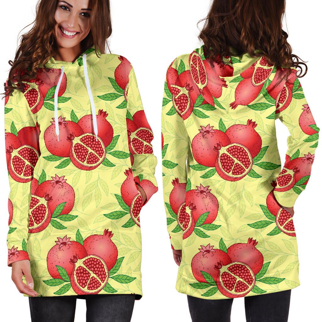 Pomegranate Pattern Print Design PG07 Women Hoodie Dress